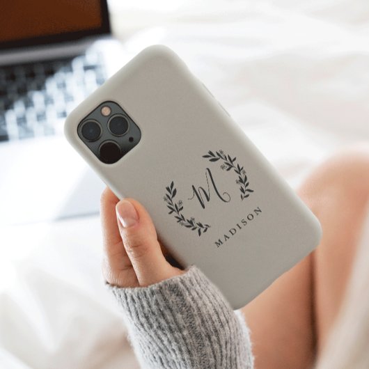 Rustic Laurel Script Monogram Name Case-Mate iPhon iPhoneケース