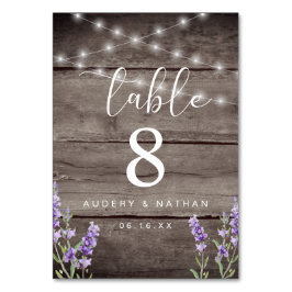 Rustic Lavender Lights Wedding  Table Number テーブルナンバー
