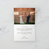 Rustic Lavender Wood Texture Light Wedding Photo サンキューカード (内部)