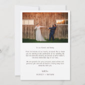 Rustic Lavender Wood Texture Light Wedding Photo サンキューカード (裏面)