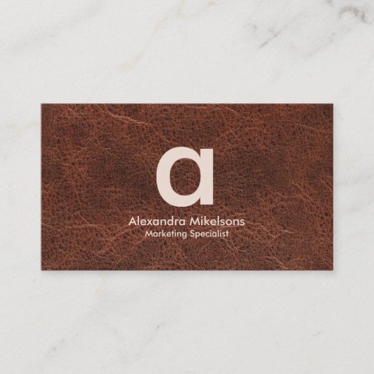 Rustic Leather Texture Professional 名刺 (正面)