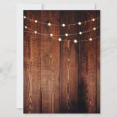 Rustic leaves string lights Thank you wedding card (裏面)