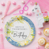 Rustic lemons Mediterranean birthday ペーパープレート (パーティー)