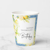 Rustic lemons Mediterranean birthday 紙コップ (裏面)