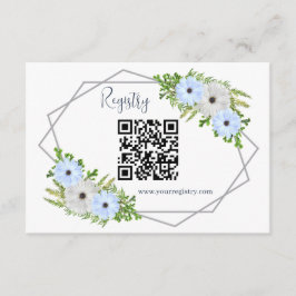 Rustic Light Blue and White Floral Quinceañera  エンクロージャーカード