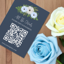 Rustic Light Blue and White Floral Quinceañera  エンクロージャーカード