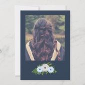 Rustic Light Blue and White Floral Quinceañera  サンキューカード (裏面)