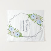 Rustic Light Blue and White Floral Quinceañera  タペストリー (正面(横))