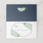 Rustic Light Blue and White Floral Quinceañera  プレイスカード (外部開封)