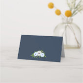 Rustic Light Blue and White Floral Quinceañera  プレイスカード (裏面)