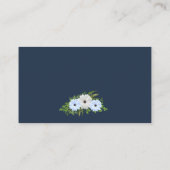 Rustic Light Blue and White Floral Quinceañera  プレイスカード (裏面)