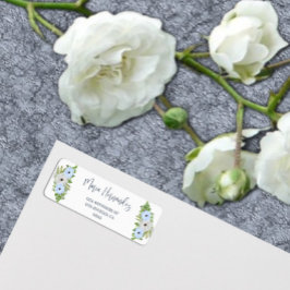 Rustic Light Blue and White Floral Quinceañera  ラベル