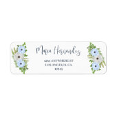 Rustic Light Blue and White Floral Quinceañera  ラベル (正面)