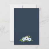 Rustic Light Blue and White Floral Quinceañera 出欠カード (裏面)