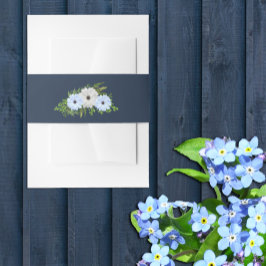 Rustic Light Blue and White Floral Quinceañera  招待状ベリーバンド
