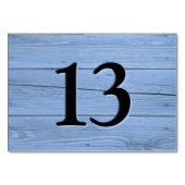 Rustic Light Blue Faux Engraved Cafe テーブルナンバー (正面)
