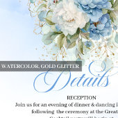 Rustic Light Blue Floral Greenery Details Card エンクロージャーカード