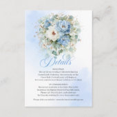 Rustic Light Blue Floral Greenery Details Card エンクロージャーカード (正面)