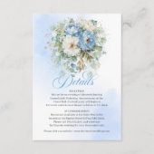 Rustic Light Blue Floral Greenery Wedding Details  エンクロージャーカード (正面)
