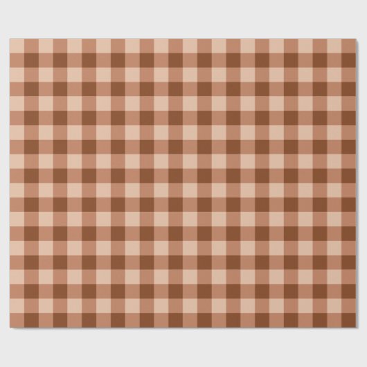 Rustic Light Brown Gingham Plaid Pattern ラッピングペーパー (フラット)