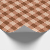 Rustic Light Brown Gingham Plaid Pattern ラッピングペーパー (角)