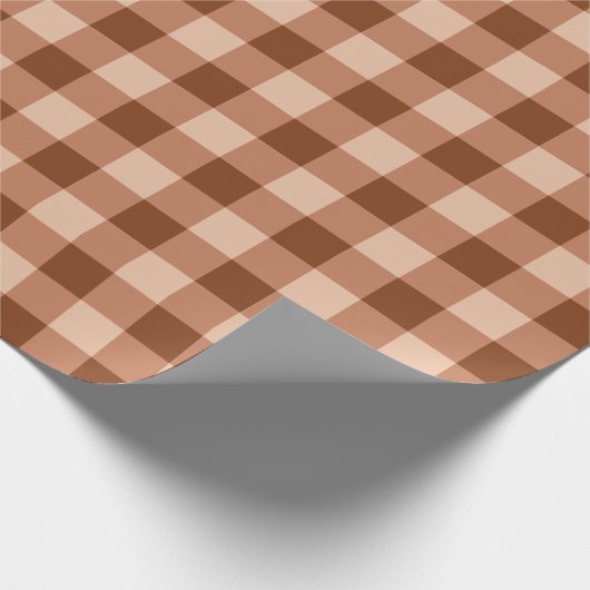 Rustic Light Brown Gingham Plaid Pattern ラッピングペーパー (角)