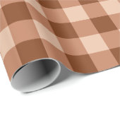 Rustic Light Brown Gingham Plaid Pattern ラッピングペーパー (ロールコーナー)