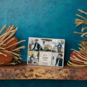 Rustic Light Wood Best Dog Dad Ever Photo Collage フォトプラーク (側面)