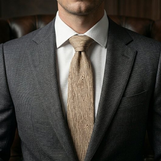 Rustic Light Wood Grain Texture Pattern ネクタイ