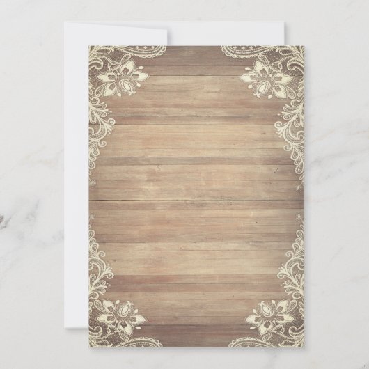 Rustic Lights,Lace,Boots Sunflowers Quinceañera 招待状 (裏面)