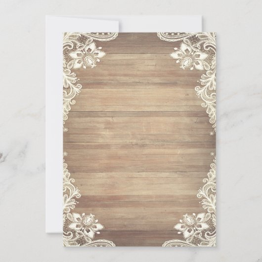 Rustic Lights Lace Cowboy Hat Boots Quinceañera  招待状 (裏面)