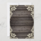 Rustic Lights,Lace Sunflowers Dark Wood Sweet 16  招待状 (裏面)