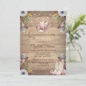 Rustic Lights,Tiara,Lace Pumpkin Flowers Sweet 16 招待状 (スタンド正面)