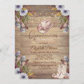 Rustic Lights,Tiara,Lace Pumpkin Flowers Sweet 16 招待状 (正面/裏面)