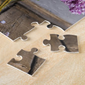 Rustic Lilac Floral Bouquet In Glass Vase ジグソーパズル (側面)
