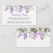Rustic Lilac Flowers Baby Shower Book for Baby エンクロージャーカード (正面/裏面)