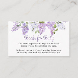 Rustic Lilac Flowers Baby Shower Book for Baby エンクロージャーカード