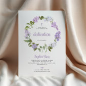 Rustic Lilac Flowers Dedication Invitation 招待状