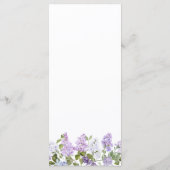 Rustic Lilac Flowers Wedding Menu メニュー (裏面)