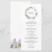 Rustic Lilac Flowers Wedding Menu メニュー (正面/裏面)