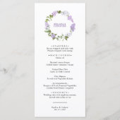 Rustic Lilac Flowers Wedding Menu メニュー (正面)