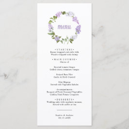 Rustic Lilac Flowers Wedding Menu メニュー