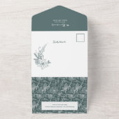 Rustic Line Drawn Christmas Botanical Arch 1-Photo オールインワン招待状 (外側)