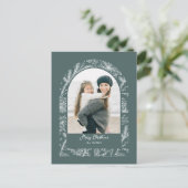 Rustic Line Drawn Christmas Botanical Arch 1-Photo シーズンポストカード (スタンド正面)
