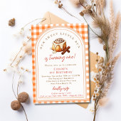 Rustic Little Bun Cinnamon Roll 1st Birthday Party 招待状