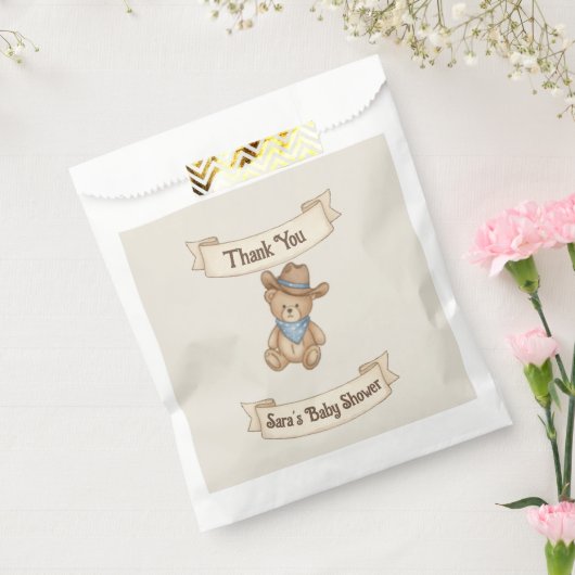 Rustic Little Cowboy Baby Shower Favor Bag フェイバーバッグ (封をした状態)