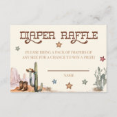 Rustic Little Cowboy Western Diaper Raffle Card エンクロージャーカード (正面)