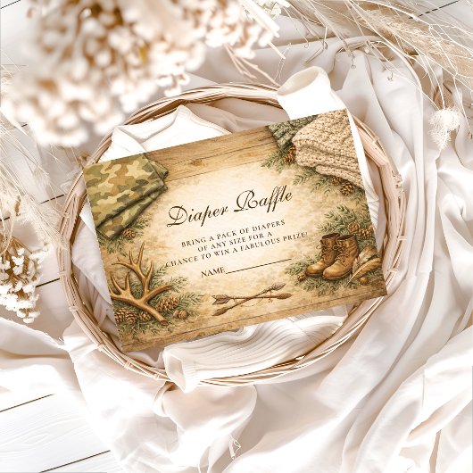 Rustic Little Hunter Woodland Diapper Raffle エンクロージャーカード