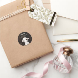 Rustic Little White Lamb Baby Shower ラウンドシール
