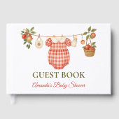 Rustic Locally Grown Clothesline Apple Baby Shower ゲストブック (正面)